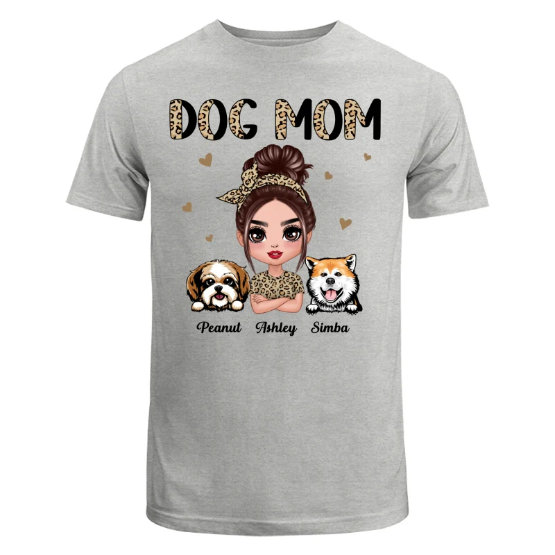 Half Leopard Dog Mom Doll Woman Gift For Dog Lovers Personalized Shirt - Image 6