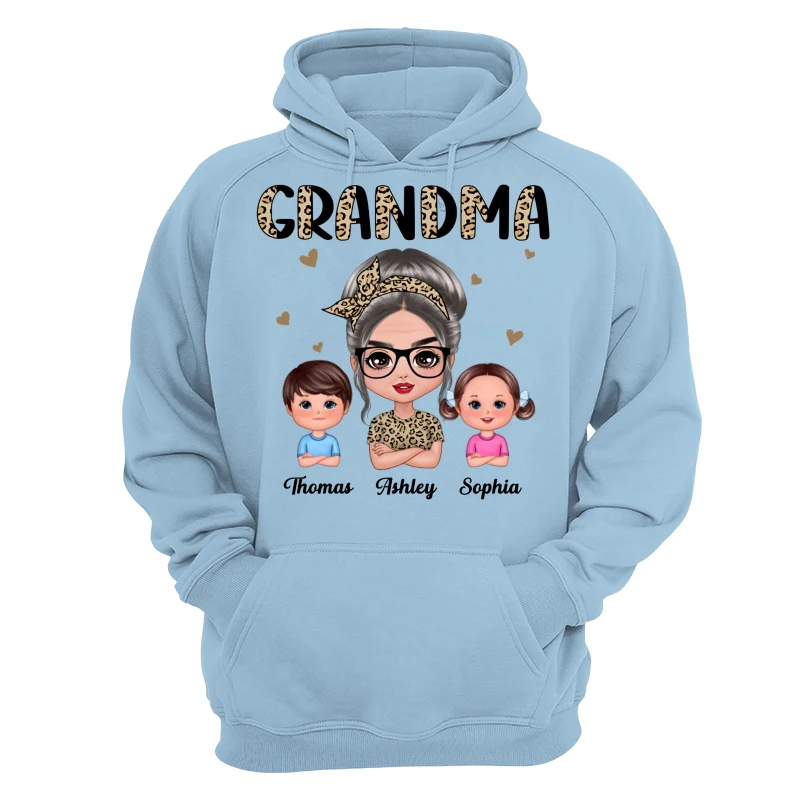 Half Leopard Grandma With Grandkids Personalized Shirt - Image 16