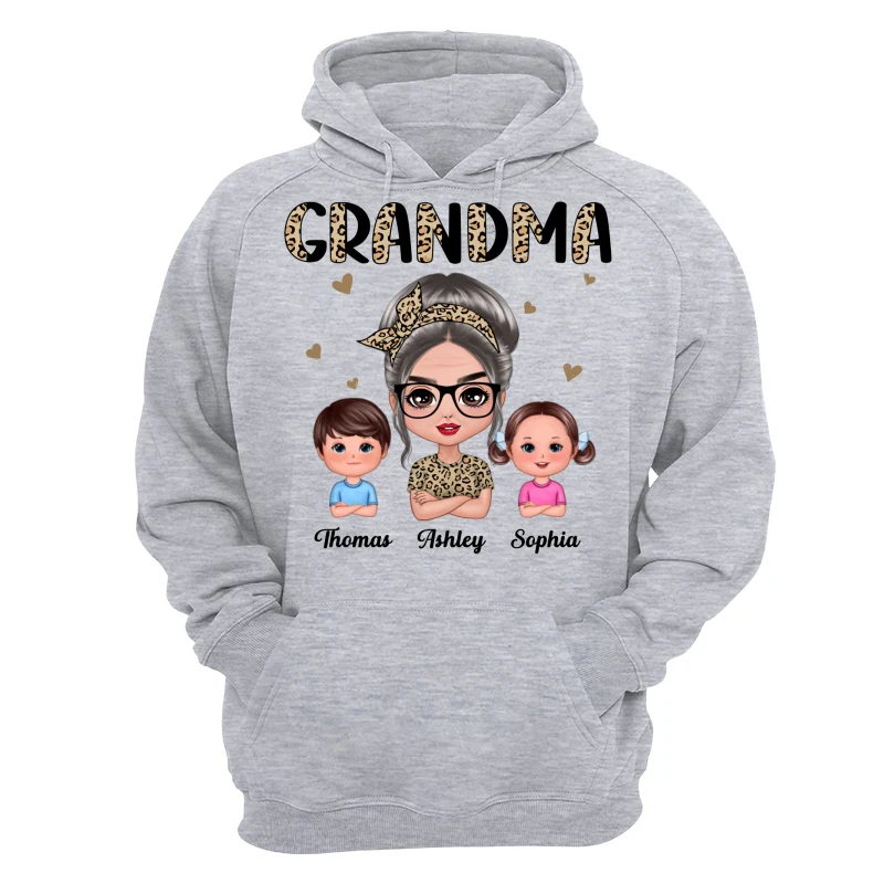 Half Leopard Grandma With Grandkids - Personalized Shirt - Image 14