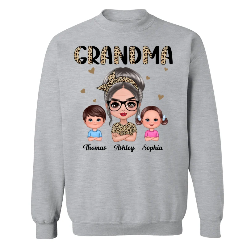Half Leopard Grandma With Grandkids - Personalized Shirt - Image 18