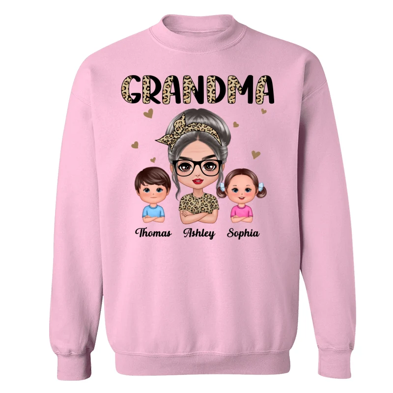 Half Leopard Grandma With Grandkids - Personalized Shirt - Image 19