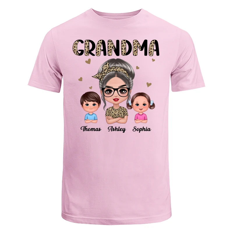 Half Leopard Grandma With Grandkids - Personalized Shirt - Image 7