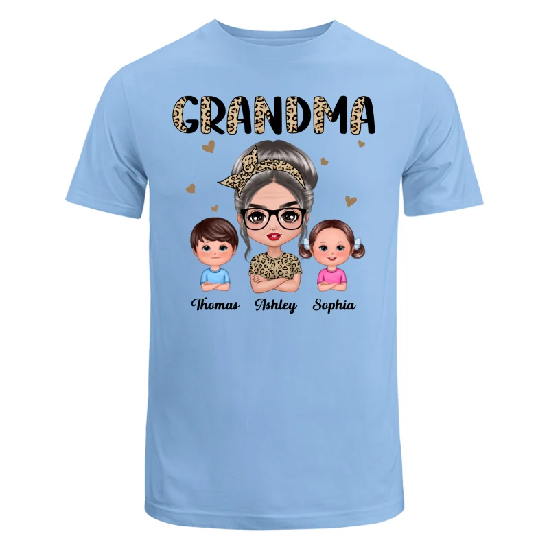 Half Leopard Grandma With Grandkids - Personalized Shirt - Image 8