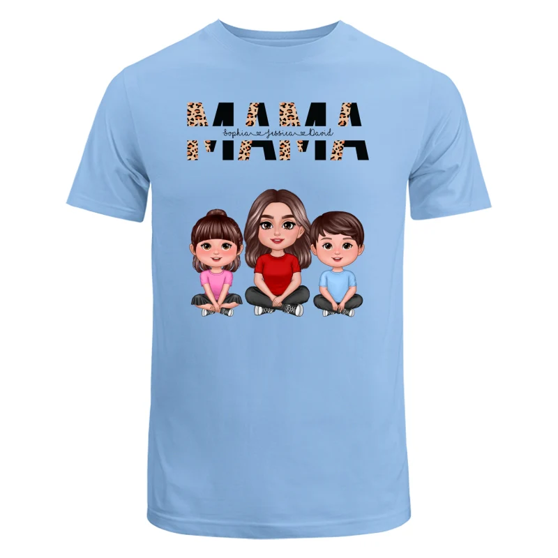 Half Leopard Mom Mama Woman Crossed Legs With Kids Personalized Shirt - Image 8