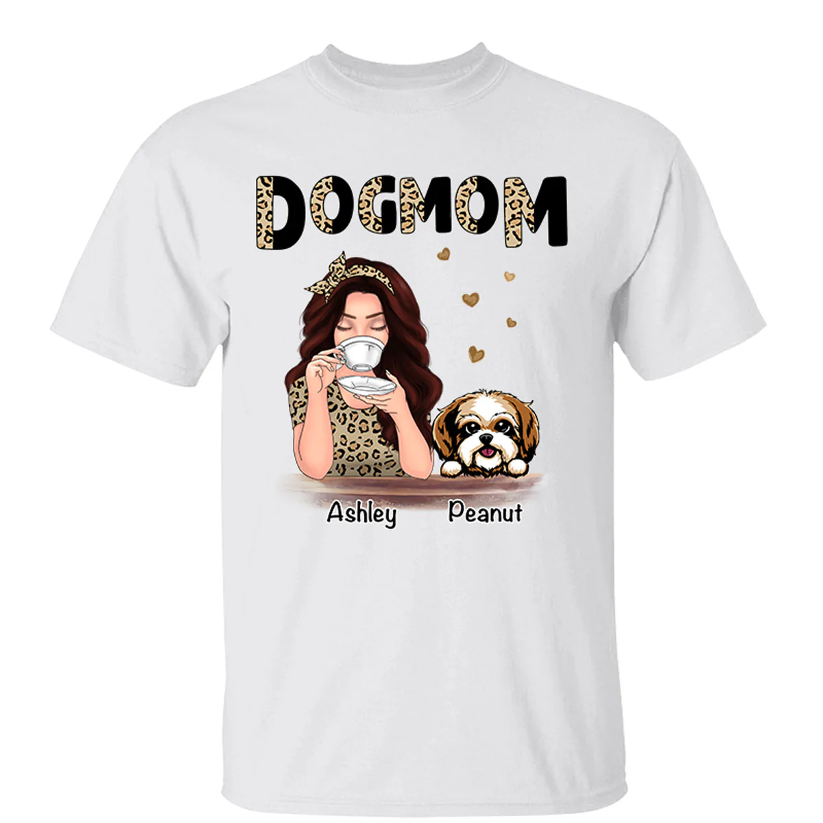 Half Leopard Pattern Dog Mom Gift For Dog Lovers Personalized Shirt