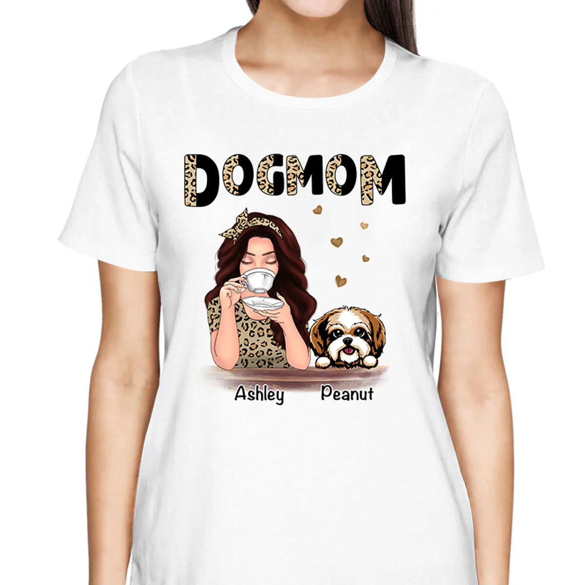 Half Leopard Pattern Dog Mom Gift For Dog Lovers Personalized Shirt - Image 2