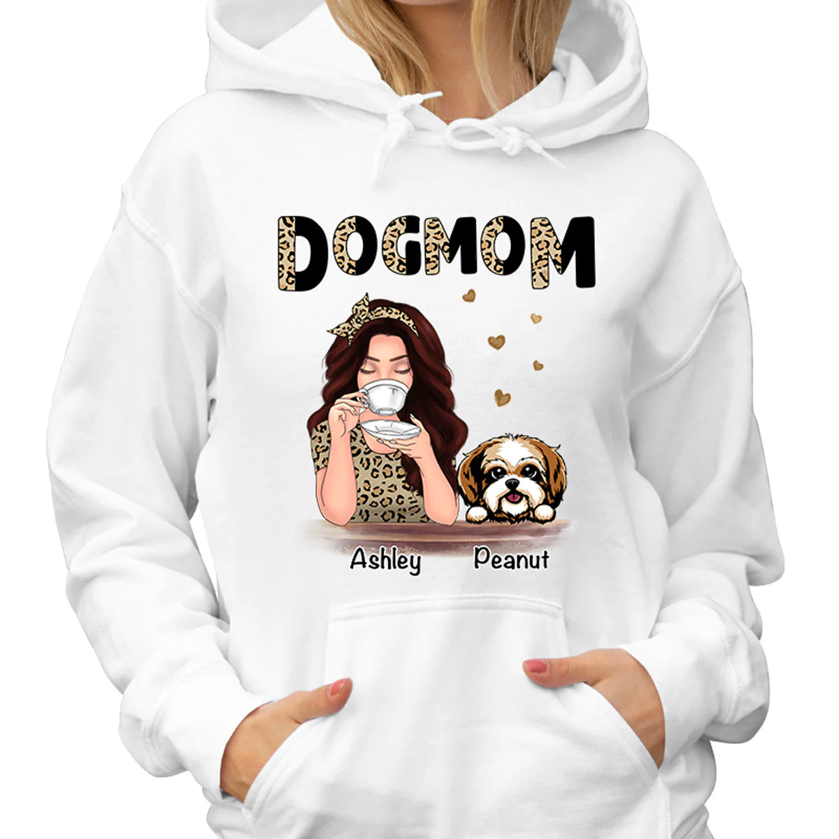 Half Leopard Pattern Dog Mom Gift For Dog Lovers Personalized Shirt - Image 4