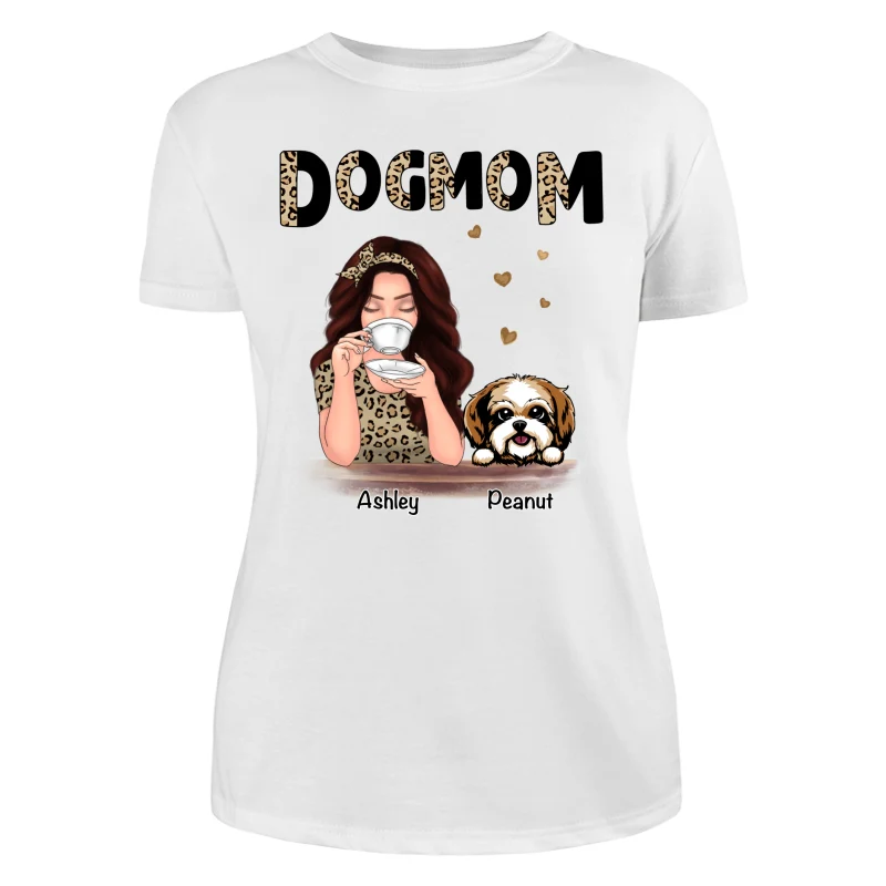 Half Leopard Pattern Dog Mom Gift For Dog Lovers Personalized Shirt - Image 9