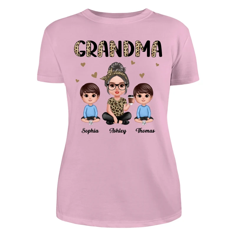 Half Leopard Realistic Doll Grandma Grandkids Personalized Shirt - Image 11