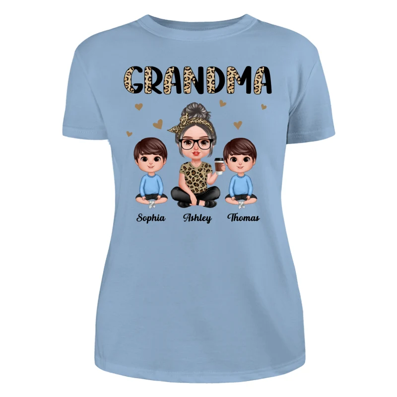 Half Leopard Realistic Doll Grandma Grandkids Personalized Shirt - Image 12