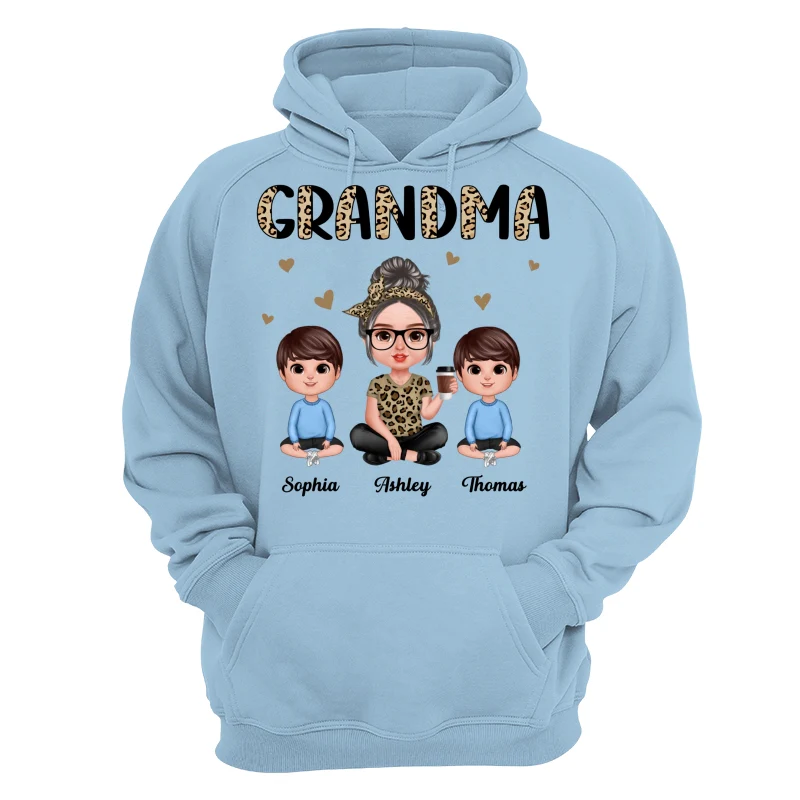 Half Leopard Realistic Doll Grandma Grandkids Personalized Shirt - Image 16
