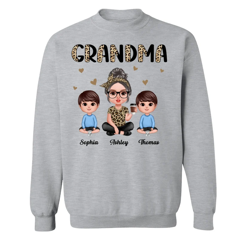 Half Leopard Realistic Doll Grandma Grandkids Personalized Shirt - Image 18