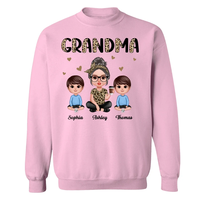 Half Leopard Realistic Doll Grandma Grandkids Personalized Shirt - Image 19