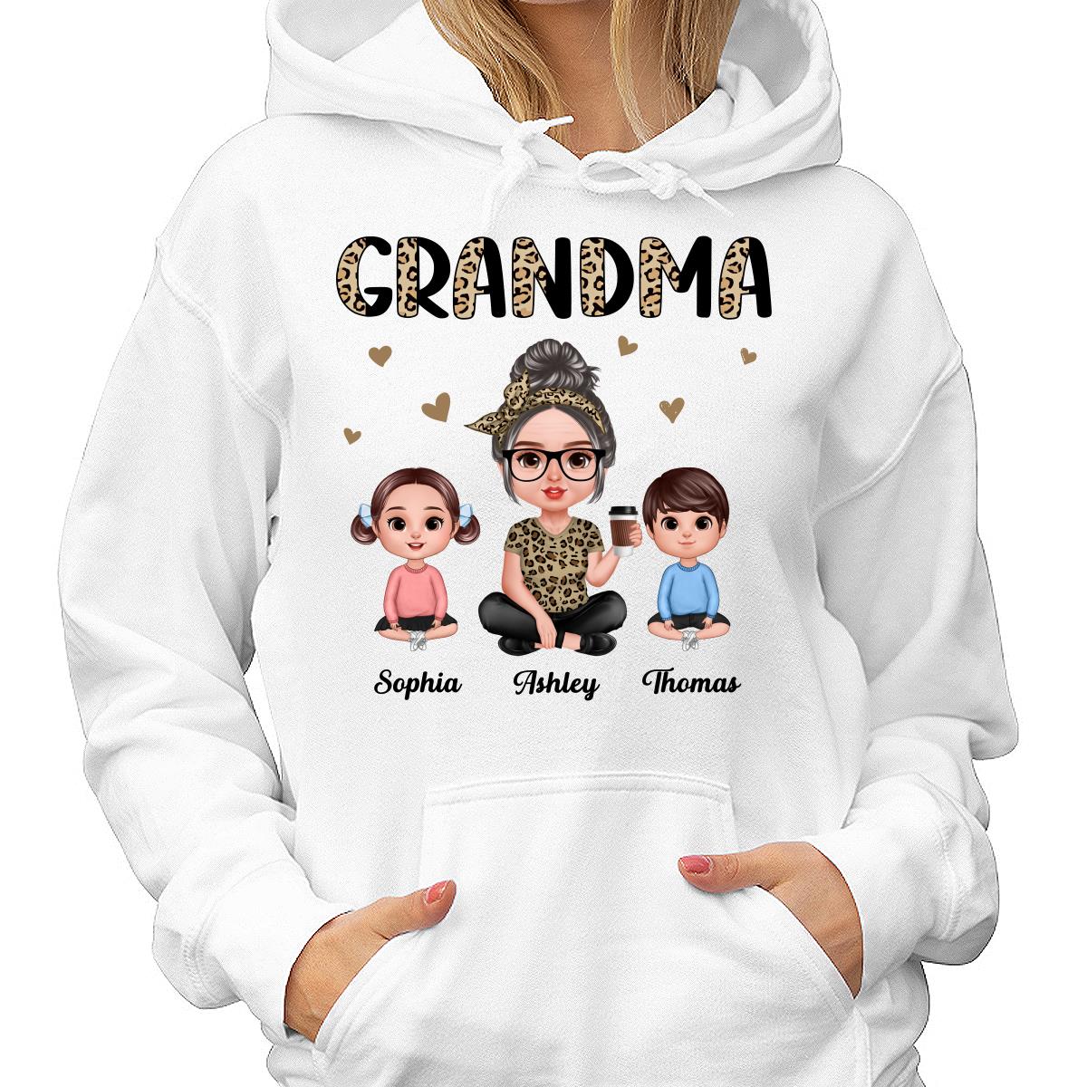 Half Leopard Realistic Doll Grandma Grandkids Personalized Shirt - Image 4