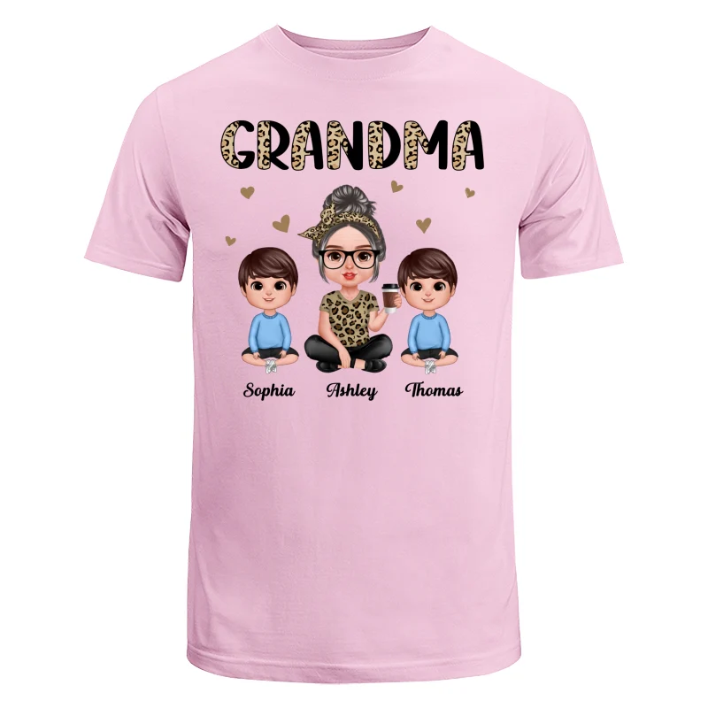 Half Leopard Realistic Doll Grandma Grandkids Personalized Shirt - Image 7