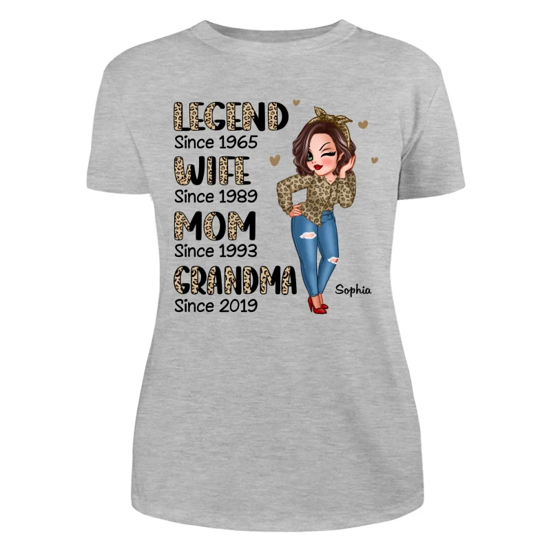 Half Leopard Sassy Legend Wife Mom Grandma Personalized Shirt - Image 10