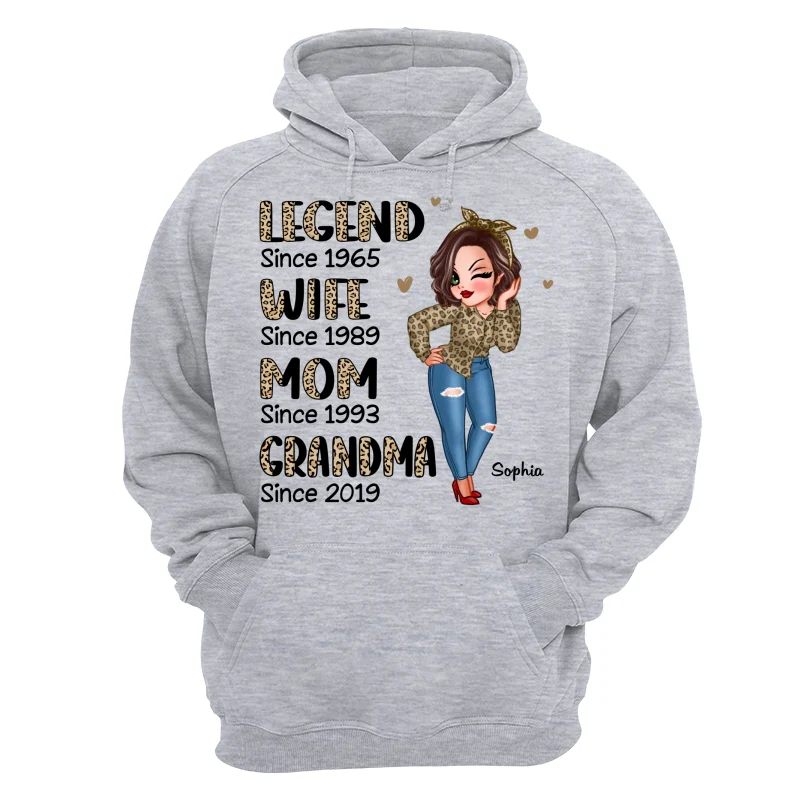 Half Leopard Sassy Legend Wife Mom Grandma Personalized Shirt - Image 14