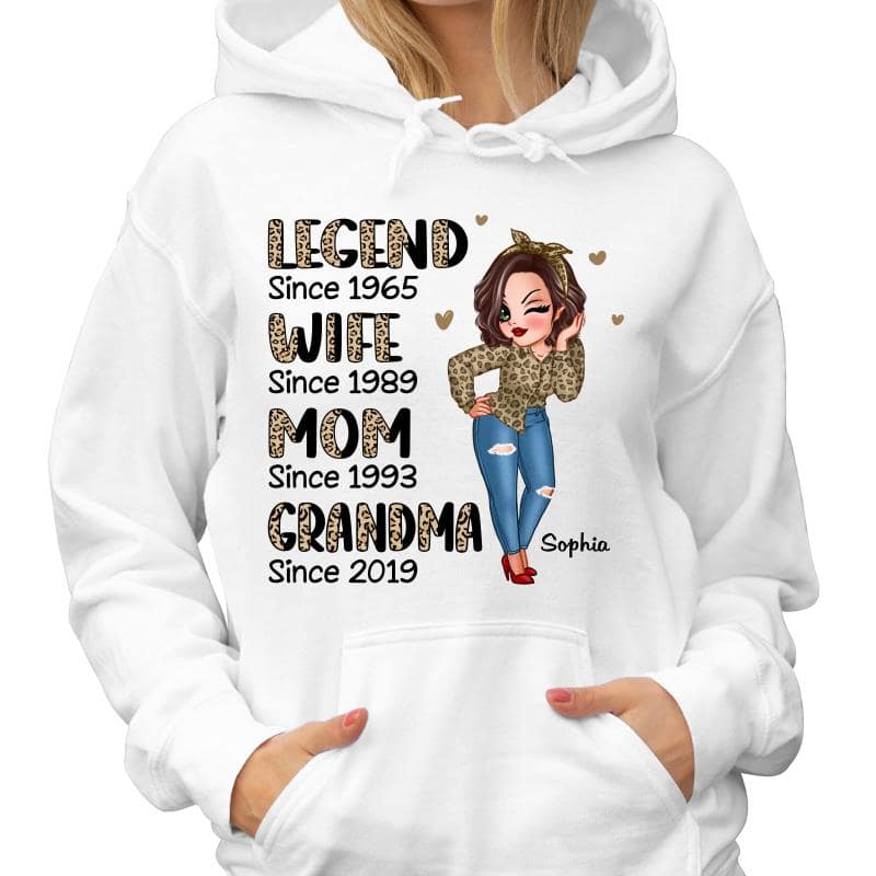Half Leopard Sassy Legend Wife Mom Grandma Personalized Shirt - Image 4