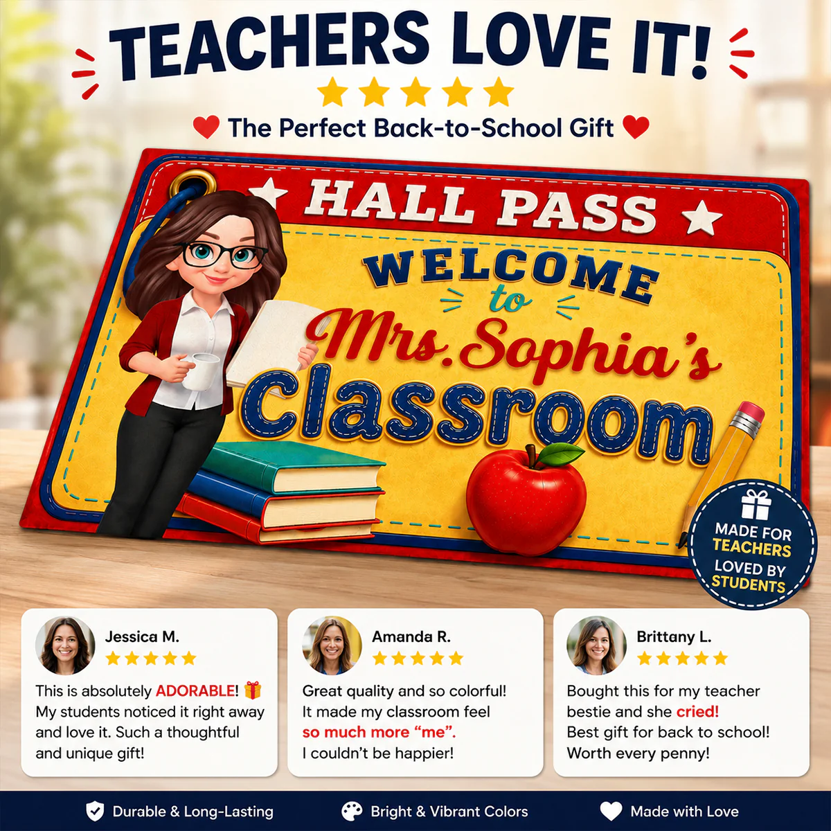 Hall Pass Welcome To Class - Personalized Doormat - Back To School Gift For Teachers, Classroom Decors - Image 6