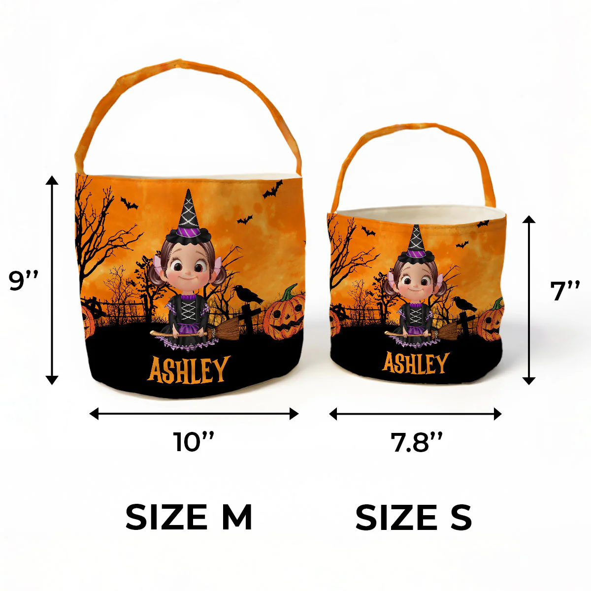 Halloween 3D Background Cartoon Kids Personalized Trick or Treat Basket - Image 7