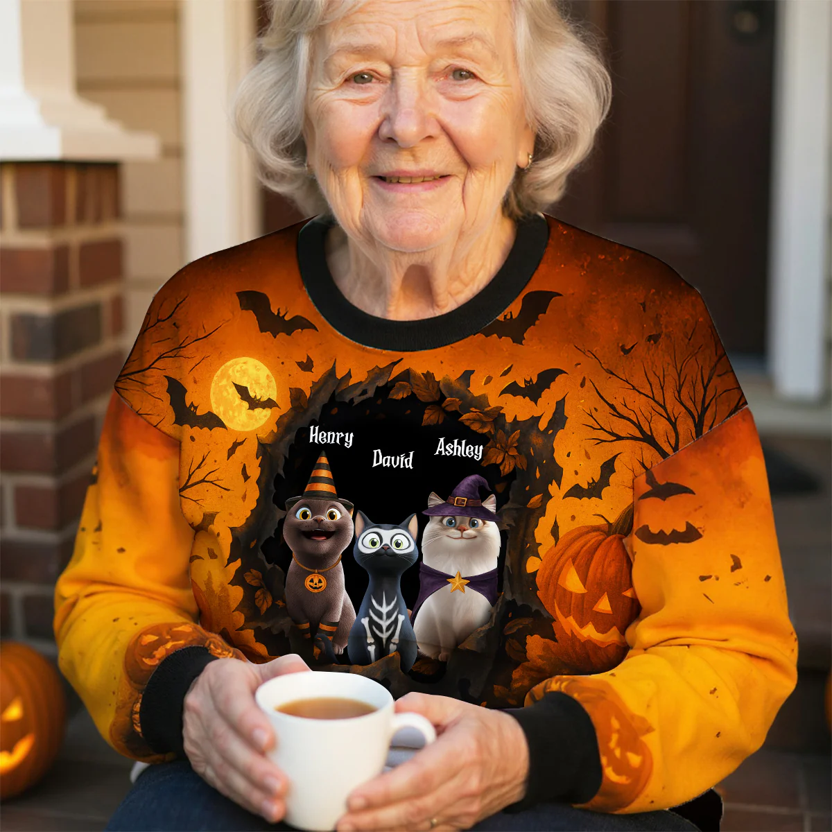 Halloween 3D Cat in Haunted Escape Personalized 3D Sweatshirt, Halloween Costume for Cat Lovers - Image 5