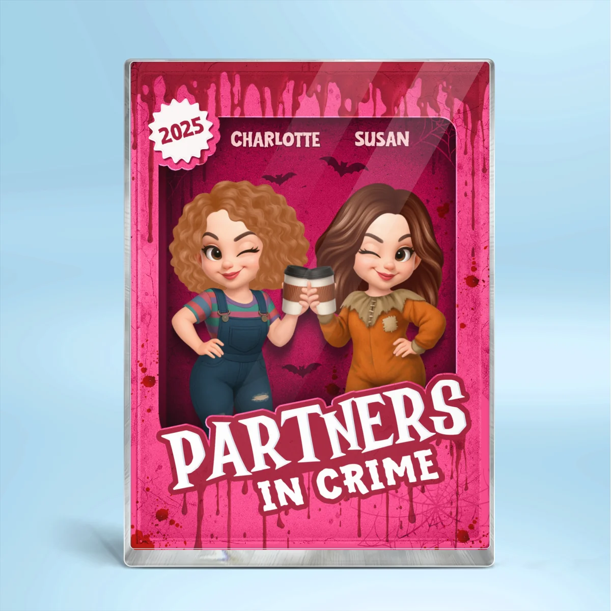 Halloween Besties Sisters Horror Movie 3D Effect Action Figure Personalized Acrylic Block - Image 10