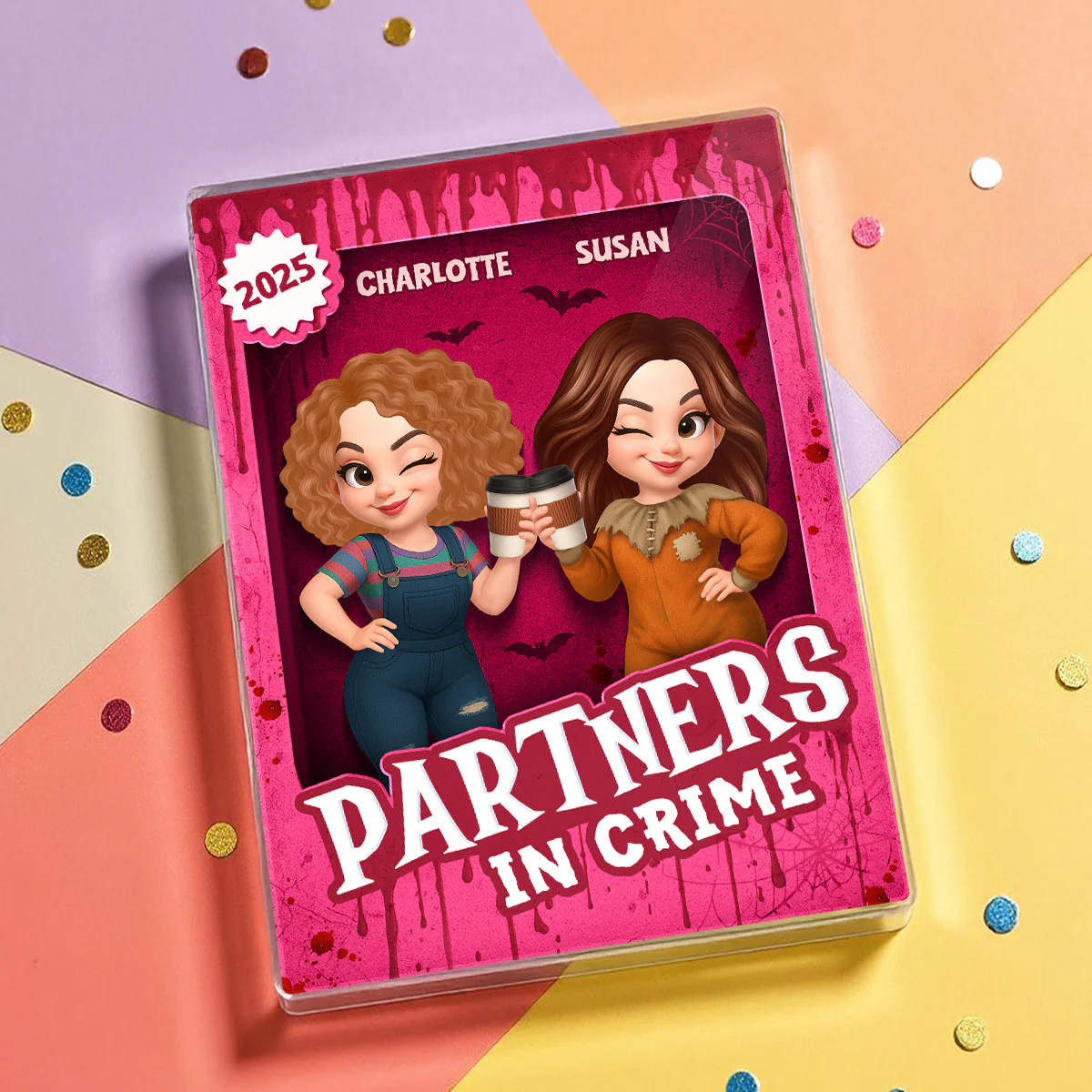 Halloween Besties Sisters Horror Movie 3D Effect Action Figure Personalized Acrylic Block - Image 7