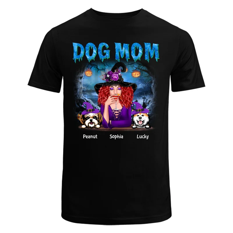 Halloween Blue Forest Night Dog Mom Personalized Shirt - Image 5