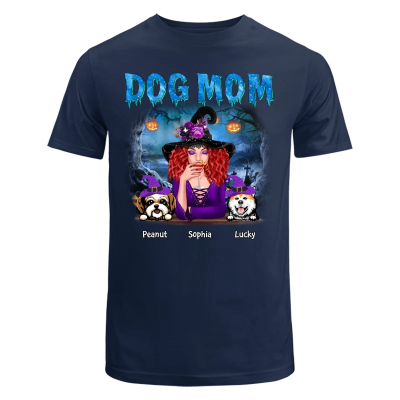 Halloween Blue Forest Night Dog Mom Personalized Shirt - Image 6