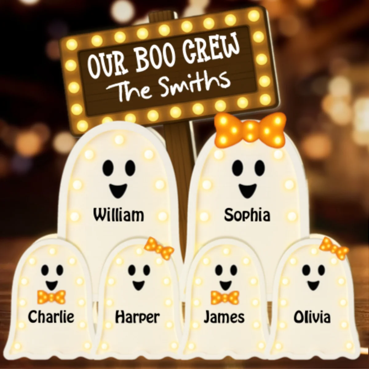 Halloween Boo Family Marquee Pattern Texture Personalized Light Box, Halloween Home Decoration - Image 10