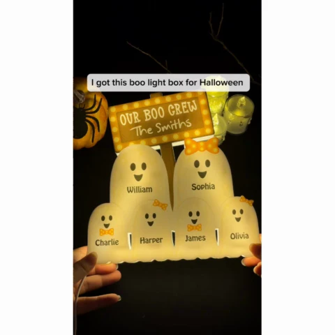 Halloween Boo Family Marquee Pattern Texture Personalized Light Box, Halloween Home Decoration - Image 2