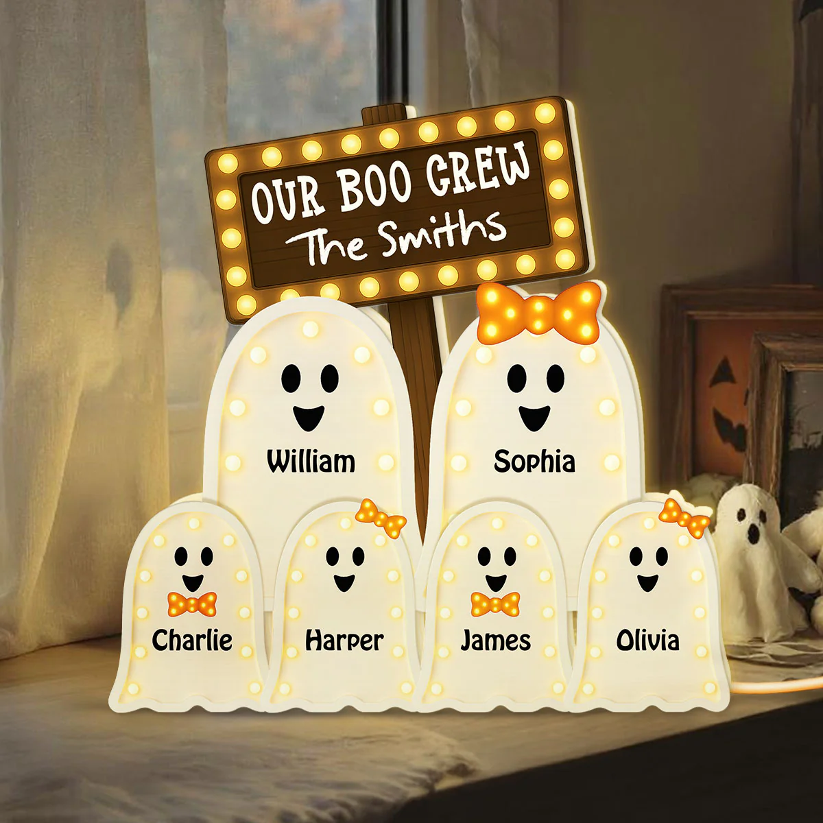 Halloween Boo Family Marquee Pattern Texture Personalized Light Box, Halloween Home Decoration - Image 3