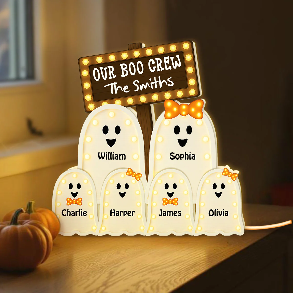 Halloween Boo Family Marquee Pattern Texture Personalized Light Box, Halloween Home Decoration - Image 4