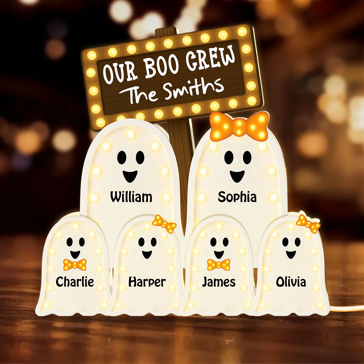 Halloween Boo Family Marquee Pattern Texture Personalized Light Box, Halloween Home Decoration - Image 5