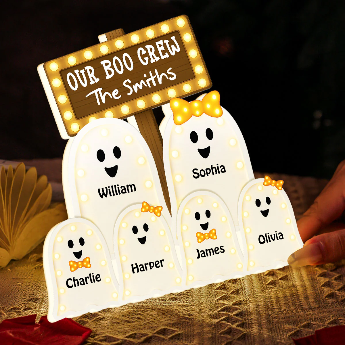 Halloween Boo Family Marquee Pattern Texture Personalized Light Box, Halloween Home Decoration - Image 6