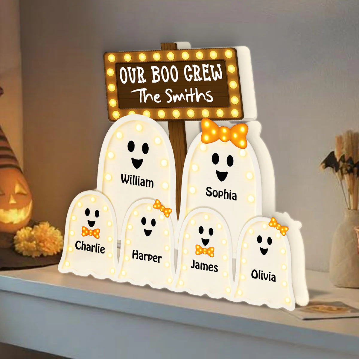 Halloween Boo Family Marquee Pattern Texture Personalized Light Box, Halloween Home Decoration - Image 7