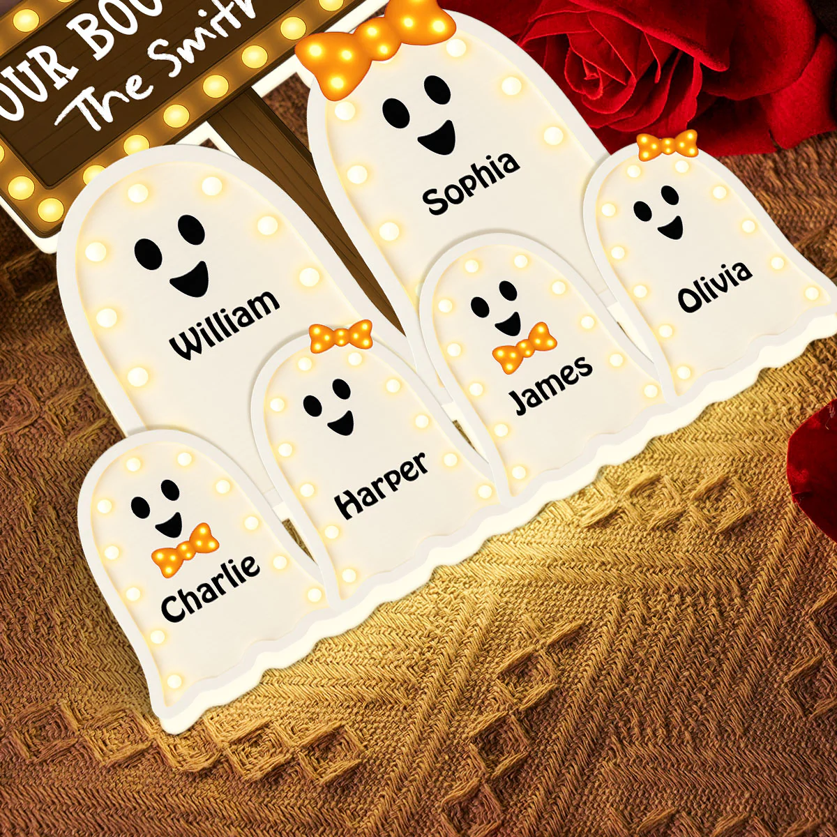 Halloween Boo Family Marquee Pattern Texture Personalized Light Box, Halloween Home Decoration - Image 8