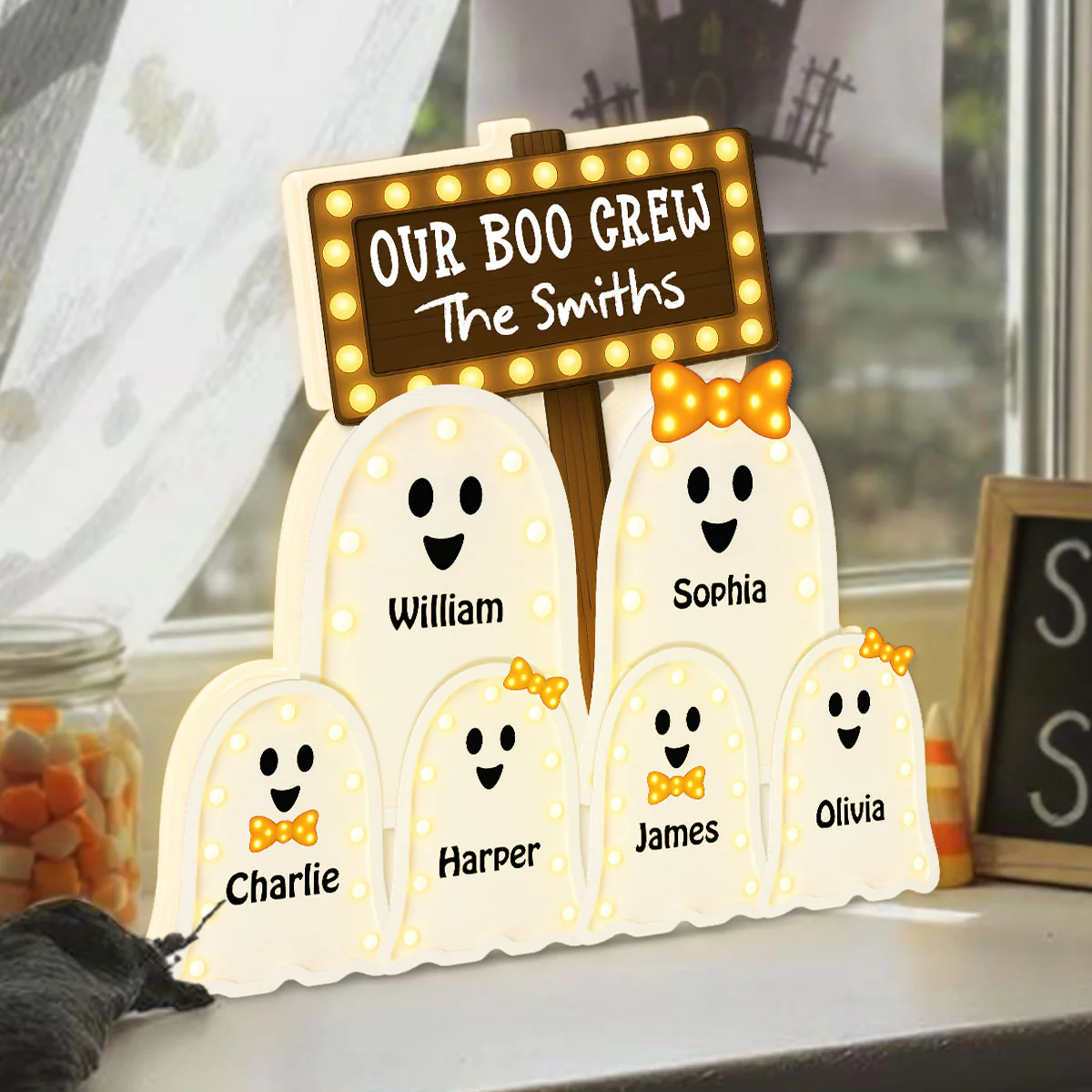Halloween Boo Family Marquee Pattern Texture Personalized Light Box, Halloween Home Decoration - Image 9