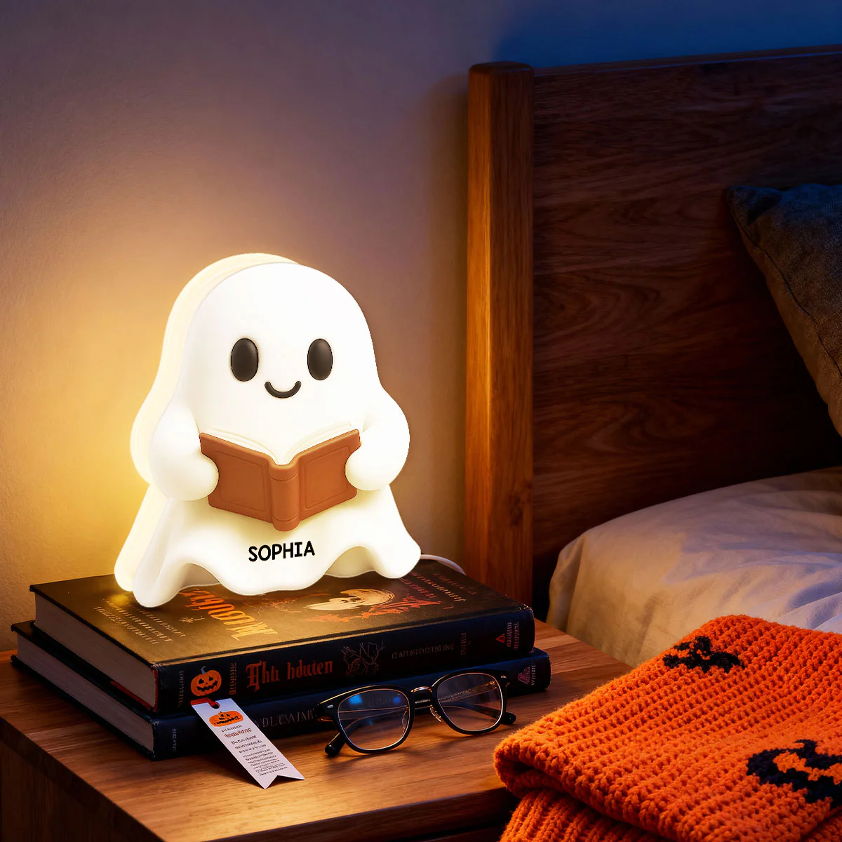 Halloween Boo Ghost Reading Book - Personalized Light Box - Gift For Book Lovers - Image 2