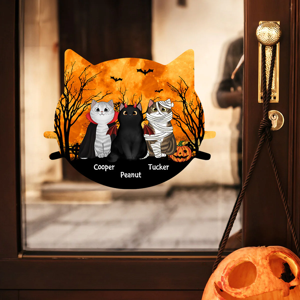 Halloween Cat Face Shaped Personalized Halloween Decal, Car Decal, Window Sticker, Halloween Decoration - Image 5