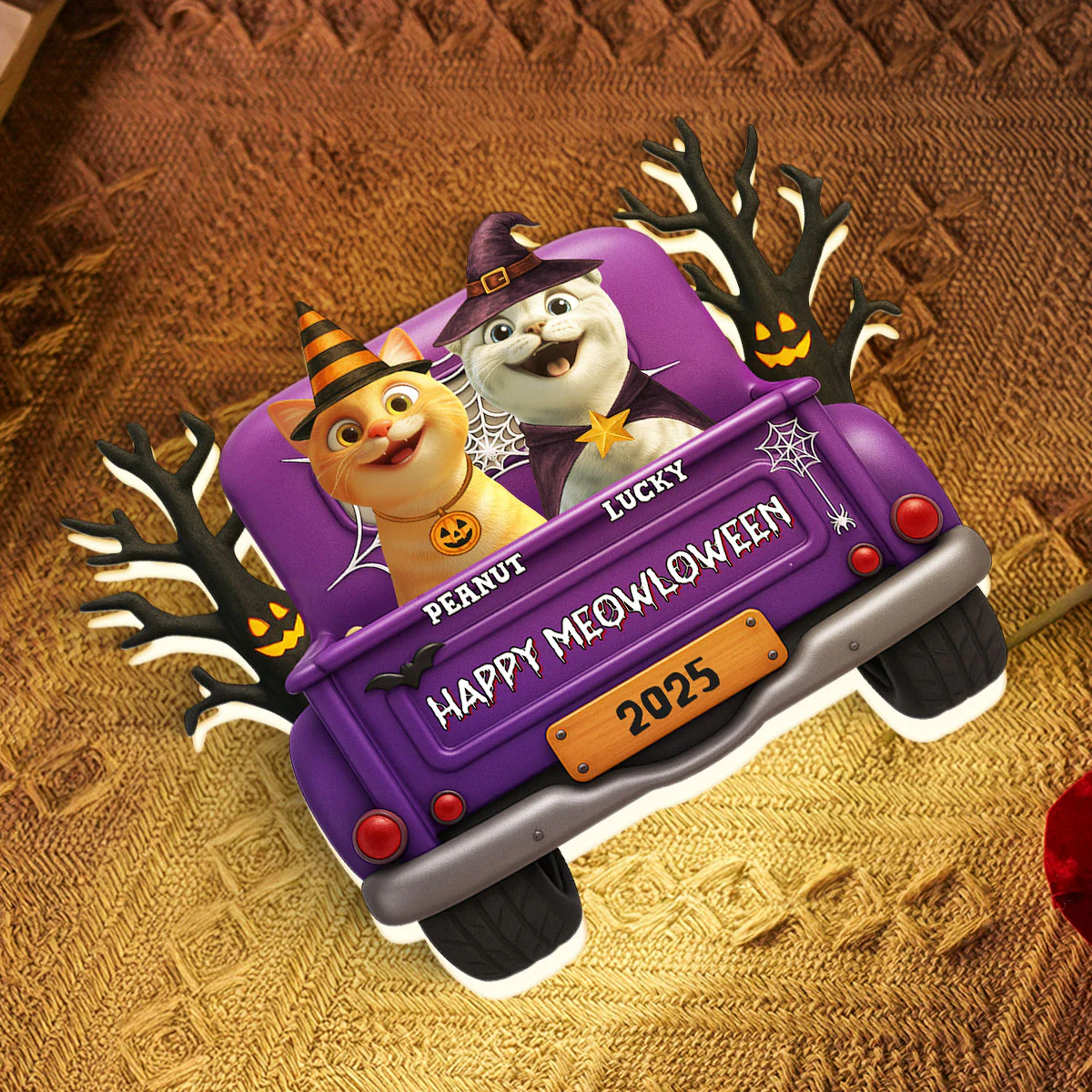 Halloween Cats On Truck Personalized Light Box, Halloween Decoration - Image 7