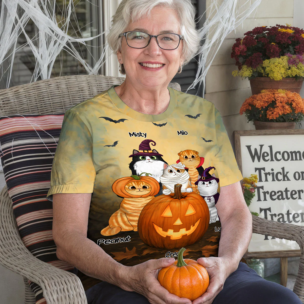 Halloween Cats Pumpkin Personalized 3D Shirt - Image 3