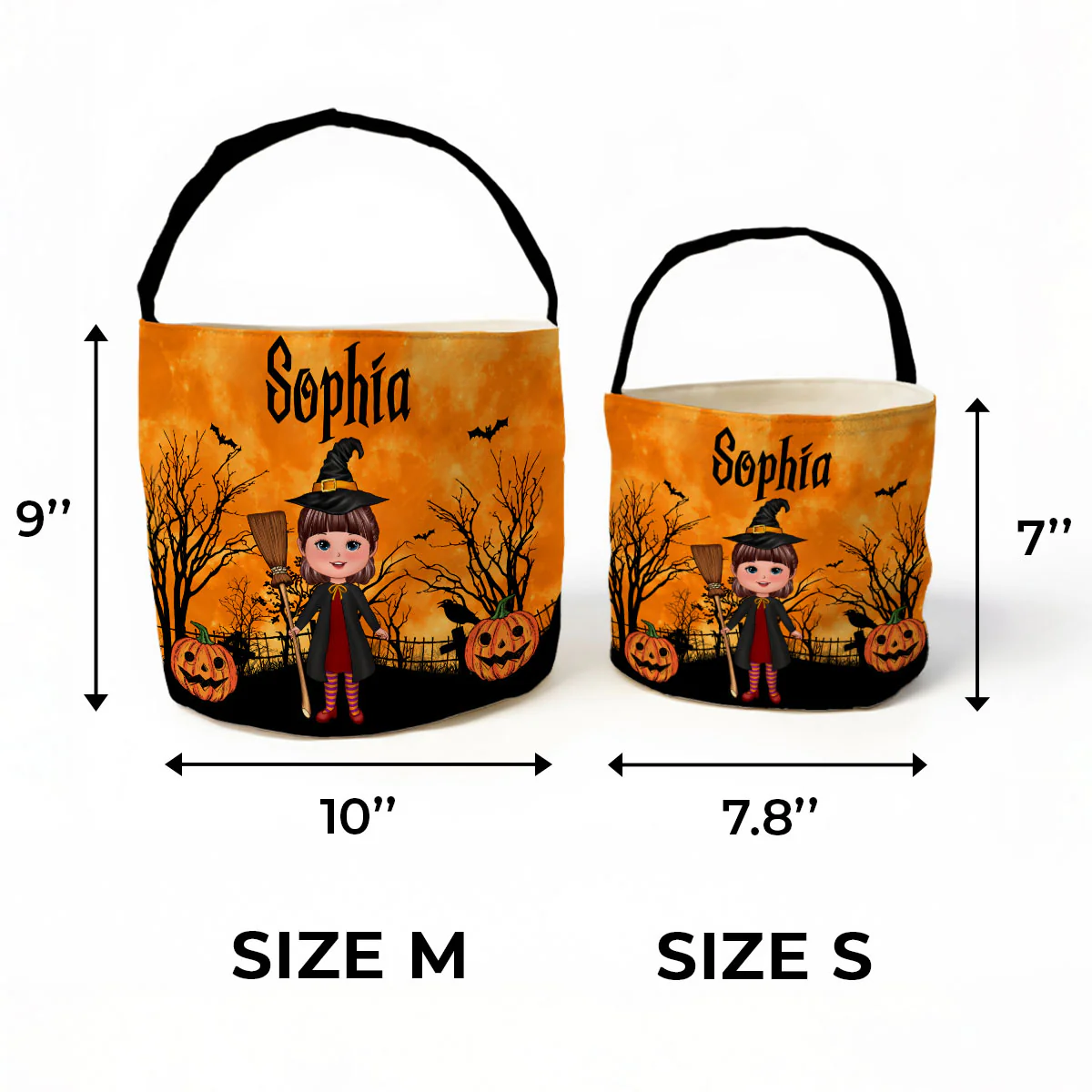 Halloween Character Moon Bat Tree Personalized Trick Or Treat Basket, Halloween Gift For Kids - Image 5