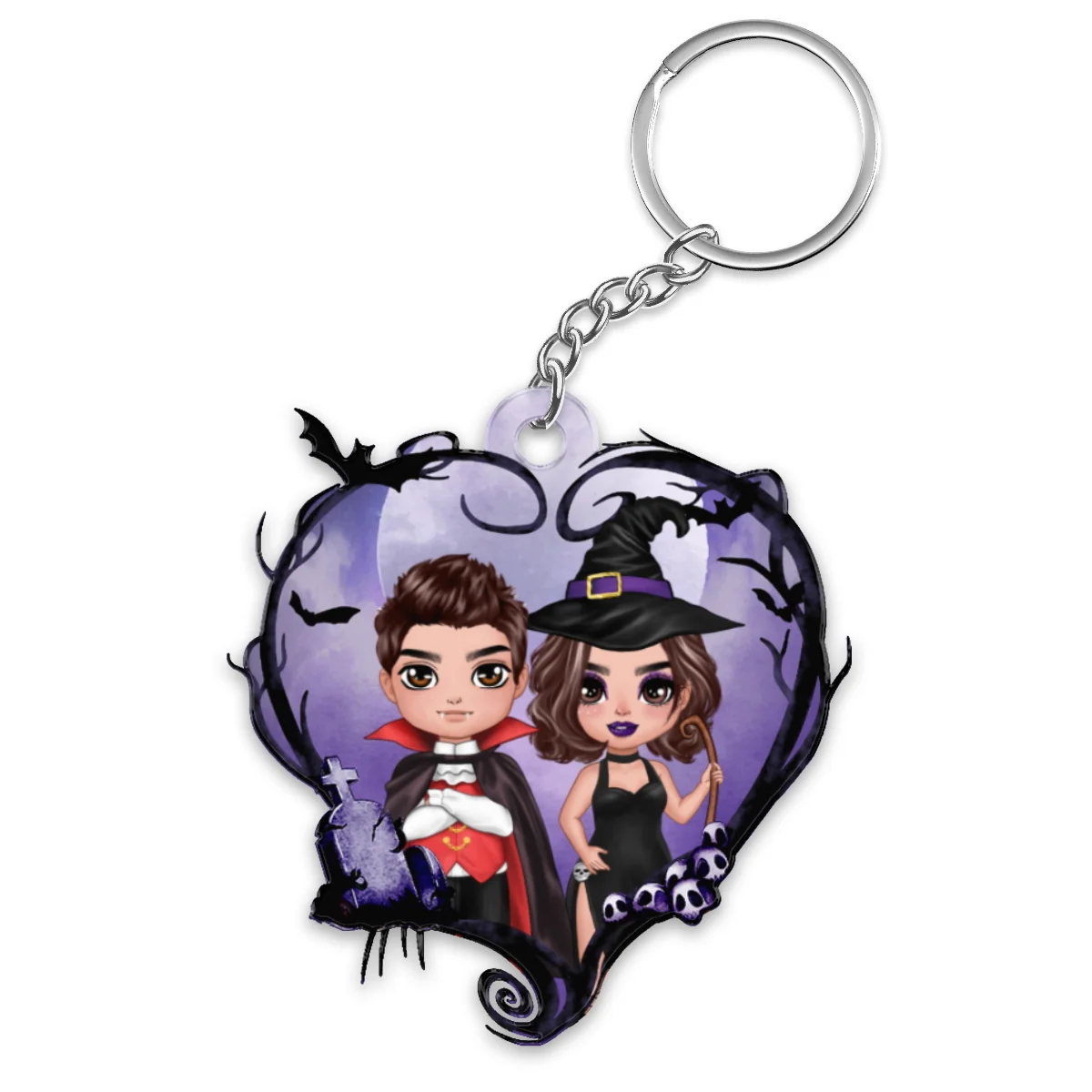 Halloween Couple Dry Twigs Personalized Acrylic Keychain - Image 4