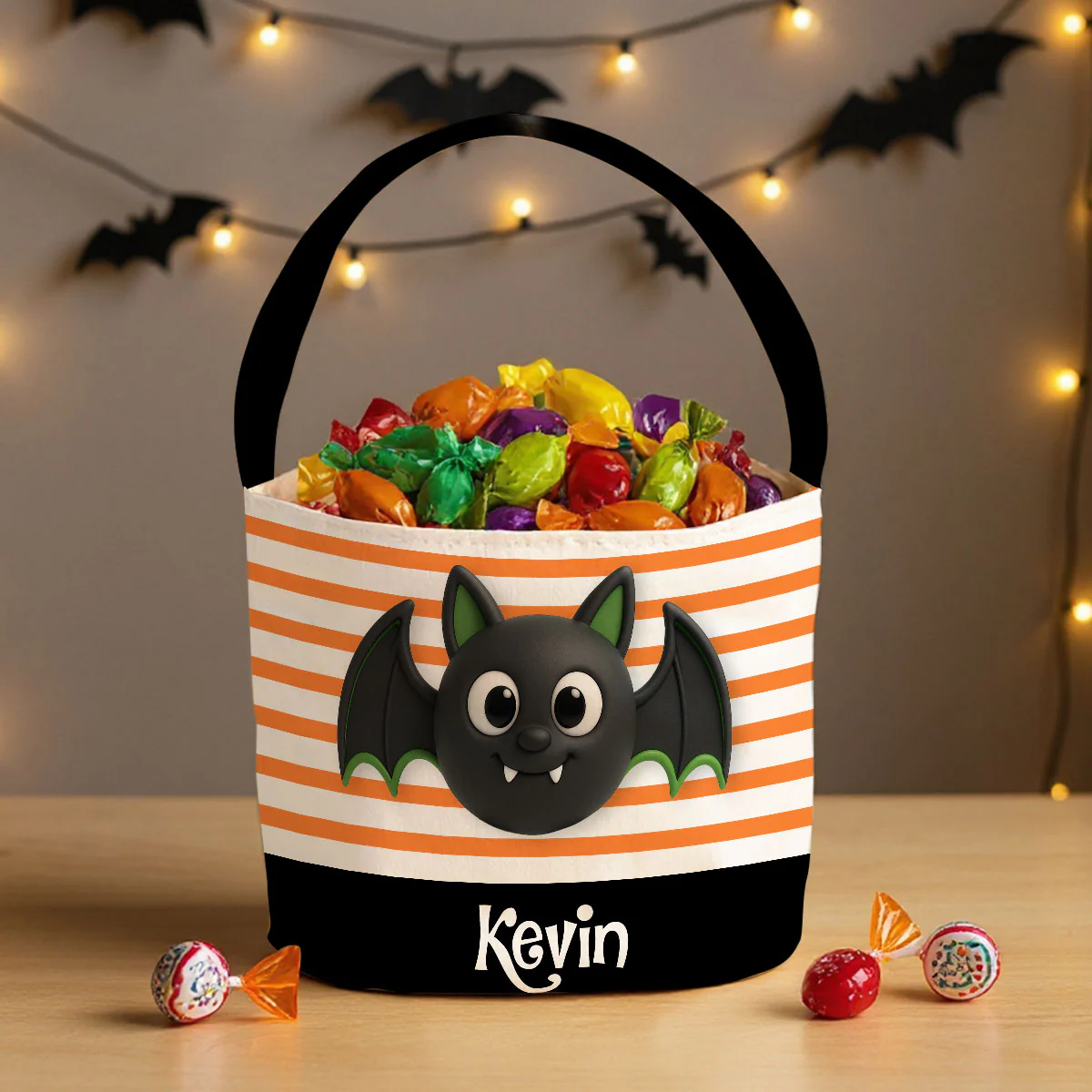 Halloween Cute Characters Personalized Trick or Treat Basket for Kids, Gift for Daughter, Son, Grandkids - Image 6