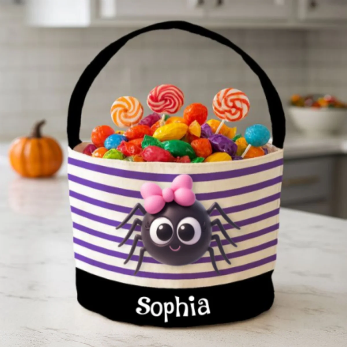 Halloween Cute Characters Personalized Trick or Treat Basket for Kids, Gift for Daughter, Son, Grandkids - Image 8