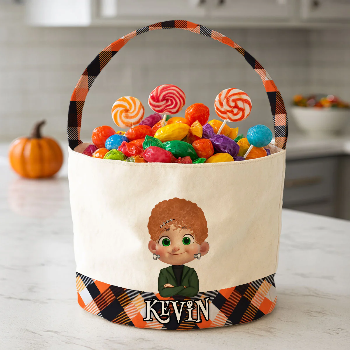 Halloween Cute Kids Personalized Trick or Treat Basket, Custom Names Candy Bucket for Kids - Image 6