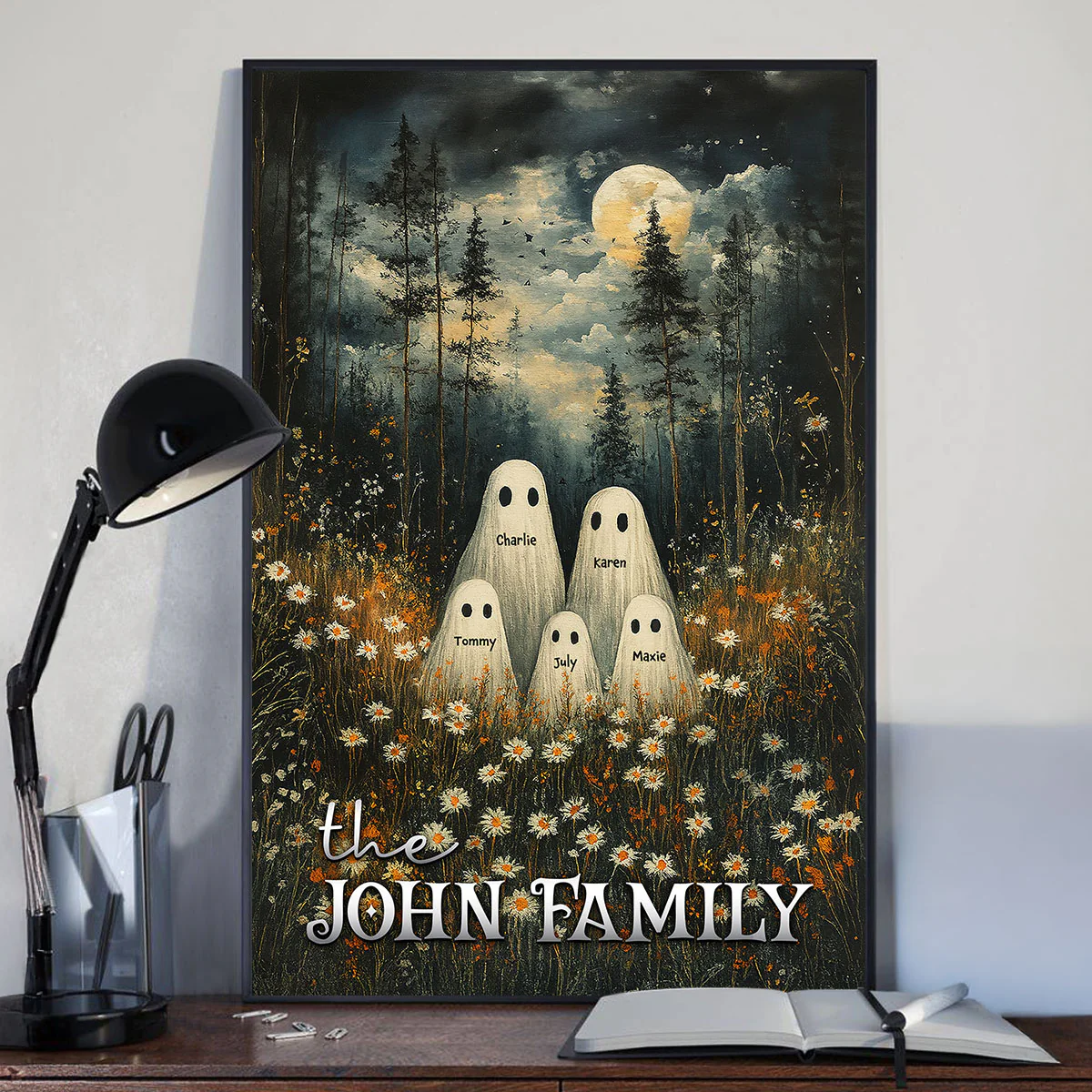 Halloween Family Portrait Personalized Poster Printing, Custom Family Halloween Wall Art - Image 7