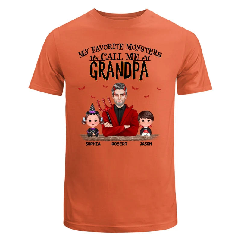 Halloween Favorite Monsters Call Me Dad Grandpa Personalized Shirt - Image 10