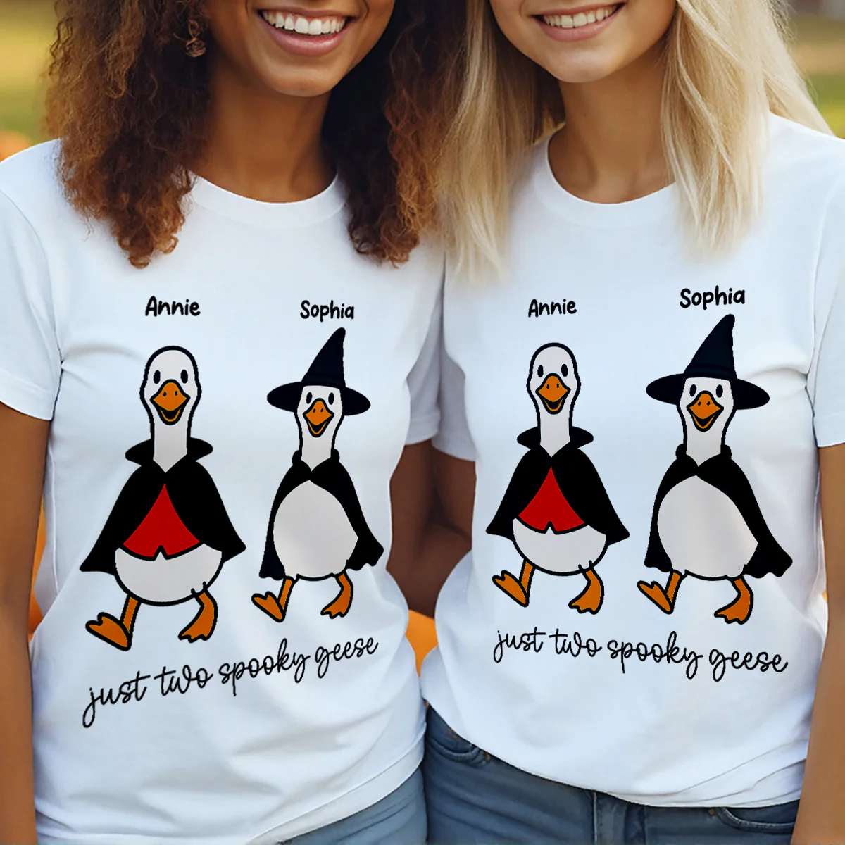 Halloween Funny Cute Spooky Goose Besties Personalized Shirt, Group Shirt For Besties - Image 11